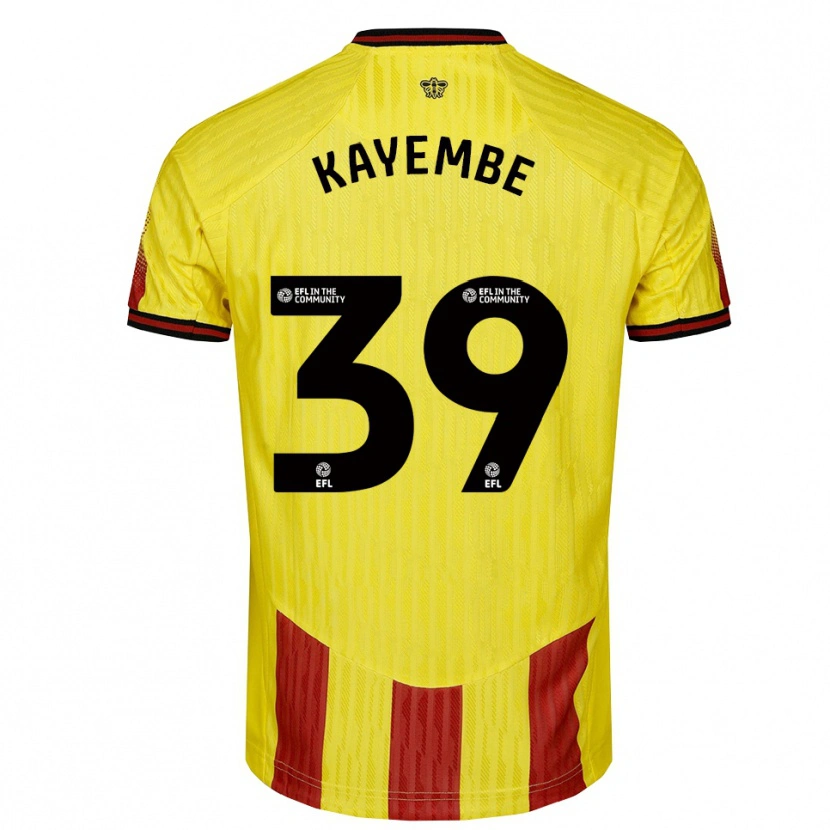 Danxen Dames Edo Kayembe #39 Geel Rood Thuisshirt Thuistenue 2025/26 T-Shirt België