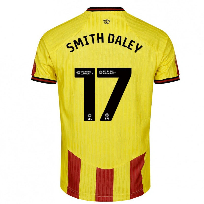 Danxen Dames Kymani Smith Daley #17 Geel Rood Thuisshirt Thuistenue 2025/26 T-Shirt België