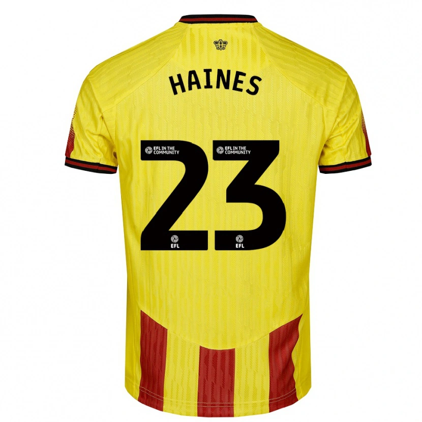 Danxen Dames Coral-Jade Haines #23 Geel Rood Thuisshirt Thuistenue 2025/26 T-Shirt België