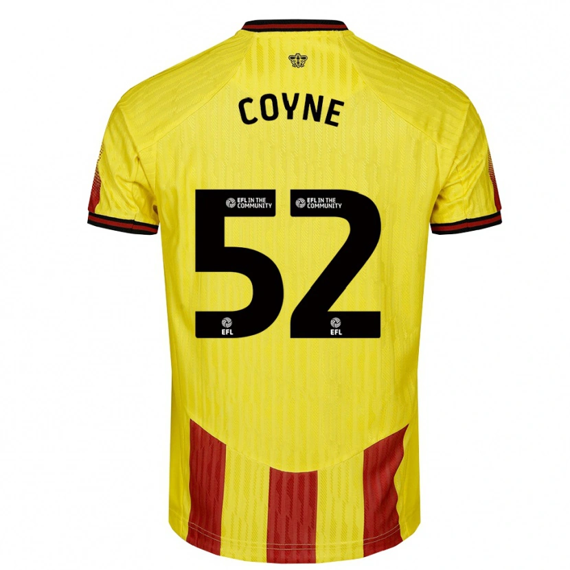 Danxen Dames Aidan Coyne #52 Geel Rood Thuisshirt Thuistenue 2025/26 T-Shirt België