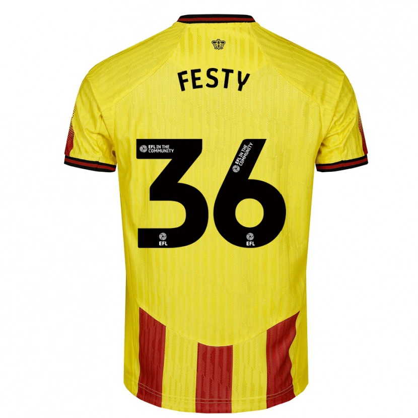 Danxen Dames Festy Ebosele #36 Geel Rood Thuisshirt Thuistenue 2025/26 T-Shirt België