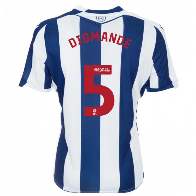 Danxen Dames Muhamed Diomande #5 Marine Wit Thuisshirt Thuistenue 2025/26 T-Shirt België