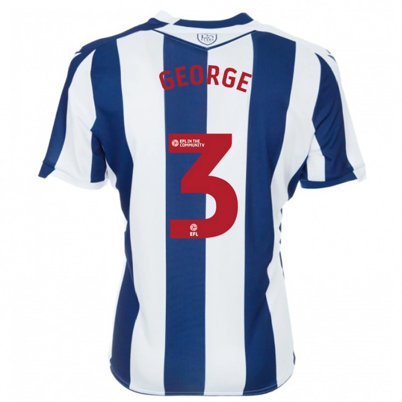 Danxen Dames Hannah George #3 Marine Wit Thuisshirt Thuistenue 2025/26 T-Shirt België