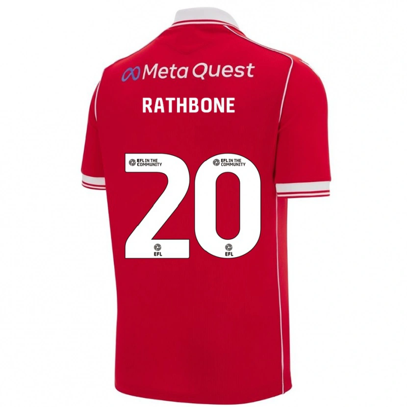 Danxen Dames Ollie Rathbone #20 Rood Wit Thuisshirt Thuistenue 2025/26 T-Shirt België
