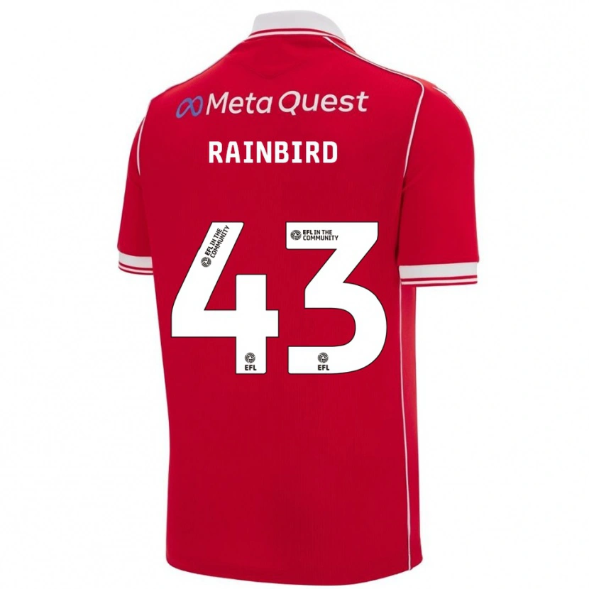Danxen Dames James Rainbird #43 Rood Wit Thuisshirt Thuistenue 2025/26 T-Shirt België