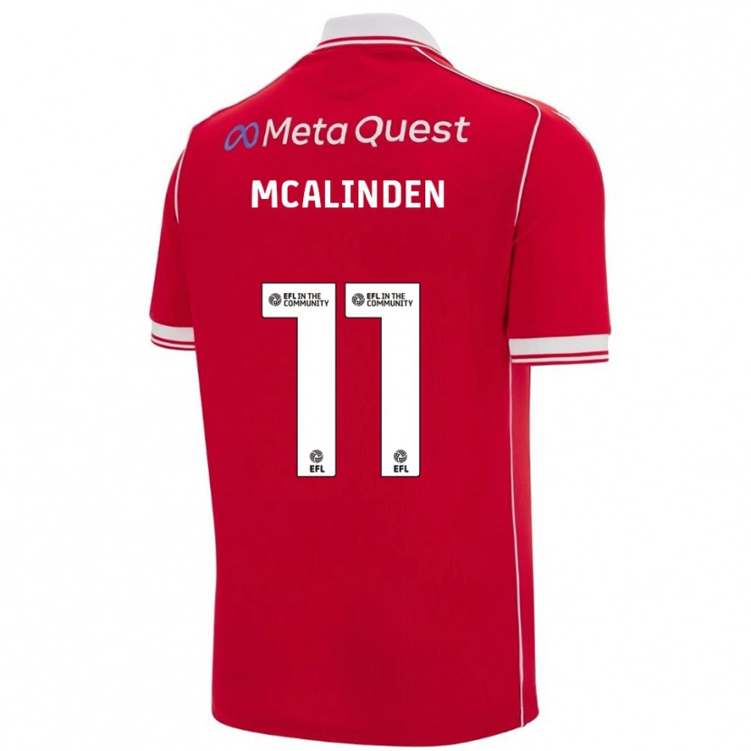 Danxen Dames Liam Mcalinden #11 Rood Wit Thuisshirt Thuistenue 2025/26 T-Shirt België