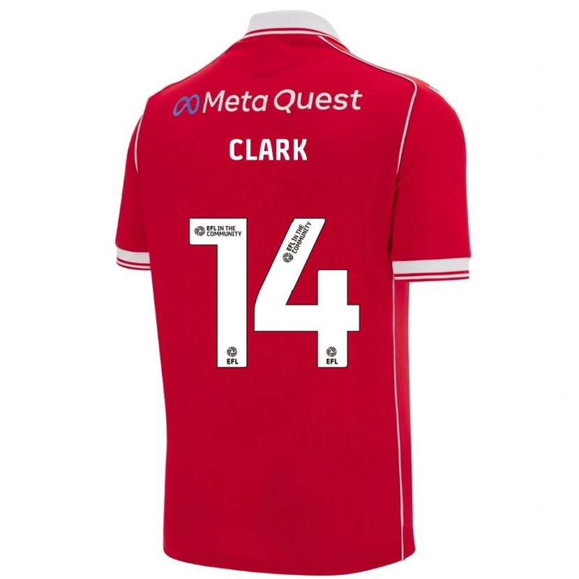 Danxen Dames Nat Clark #14 Rood Wit Thuisshirt Thuistenue 2025/26 T-Shirt België