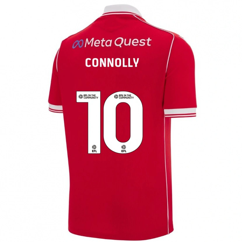 Danxen Dames Anthony Connolly #10 Rood Wit Thuisshirt Thuistenue 2025/26 T-Shirt België