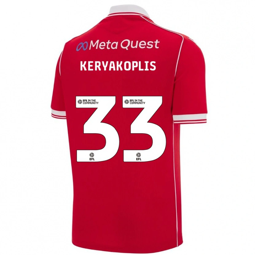 Danxen Dames Hannah Keryakoplis #33 Rood Wit Thuisshirt Thuistenue 2025/26 T-Shirt België