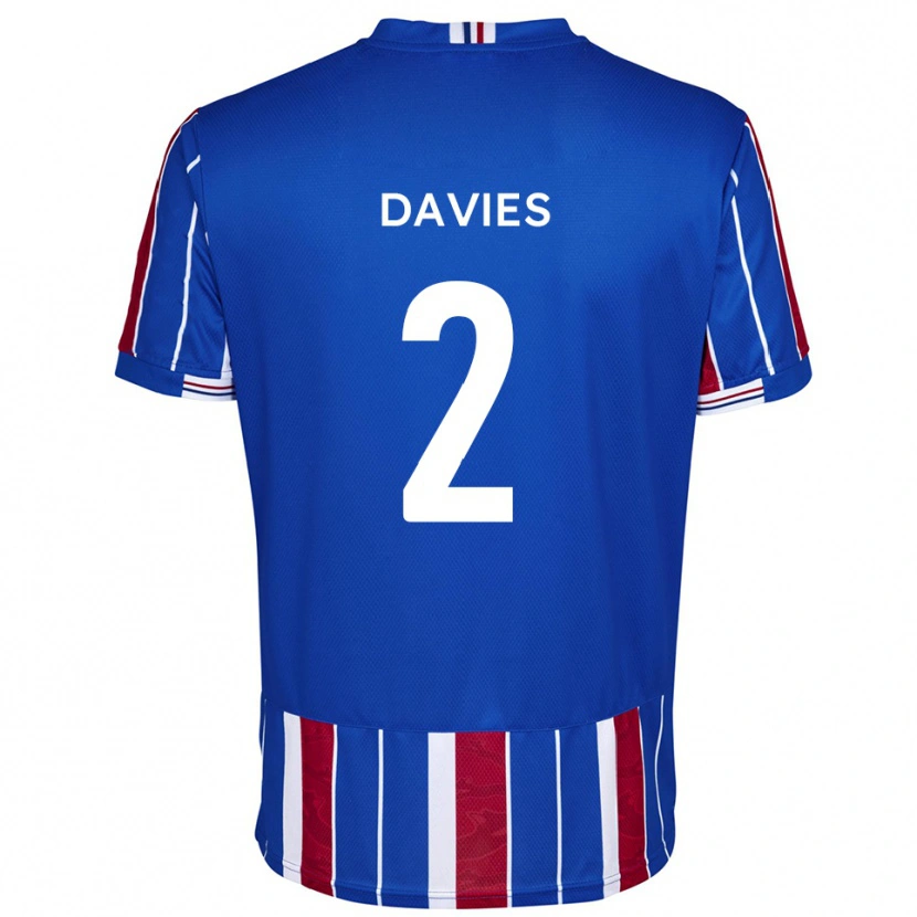 Danxen Dames Archie Davies #2 Blauw Rood Wit Thuisshirt Thuistenue 2025/26 T-Shirt België