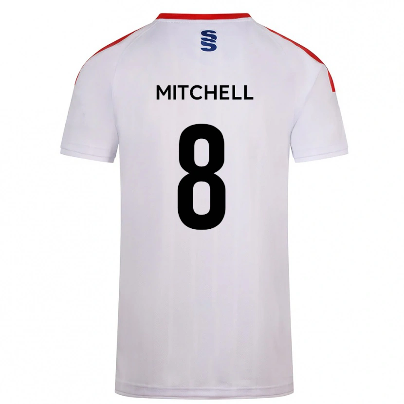Danxen Dames Ethan Mitchell #8 Wit Marine Thuisshirt Thuistenue 2025/26 T-Shirt België