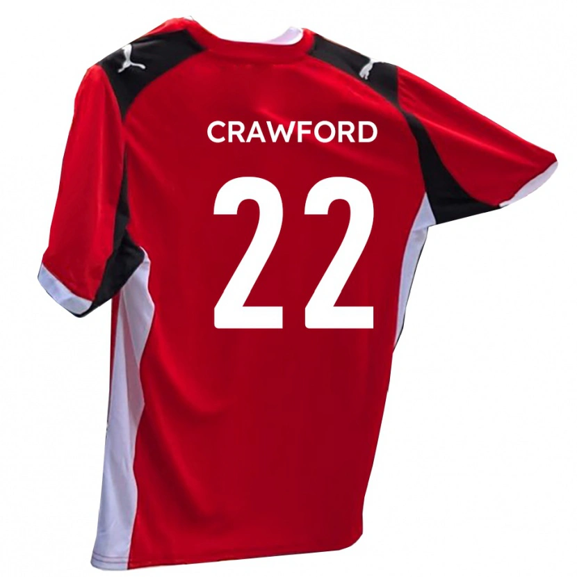 Danxen Dames Tom Crawford #22 Rood Wit Thuisshirt Thuistenue 2025/26 T-Shirt België