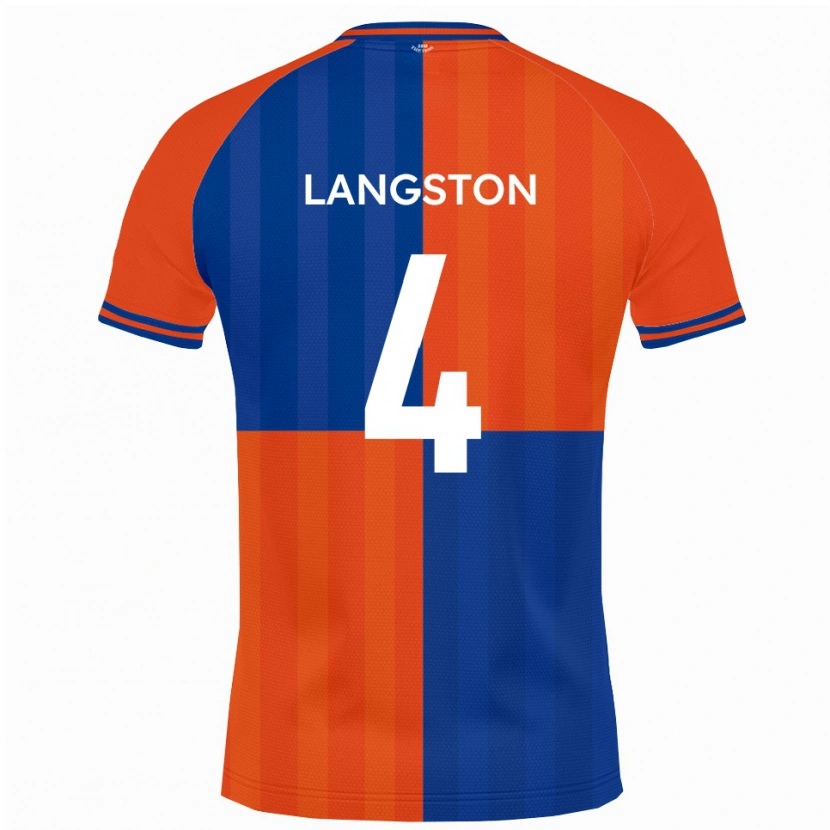 Danxen Dames George Langston #4 Oranje Koningsblauw Thuisshirt Thuistenue 2025/26 T-Shirt België
