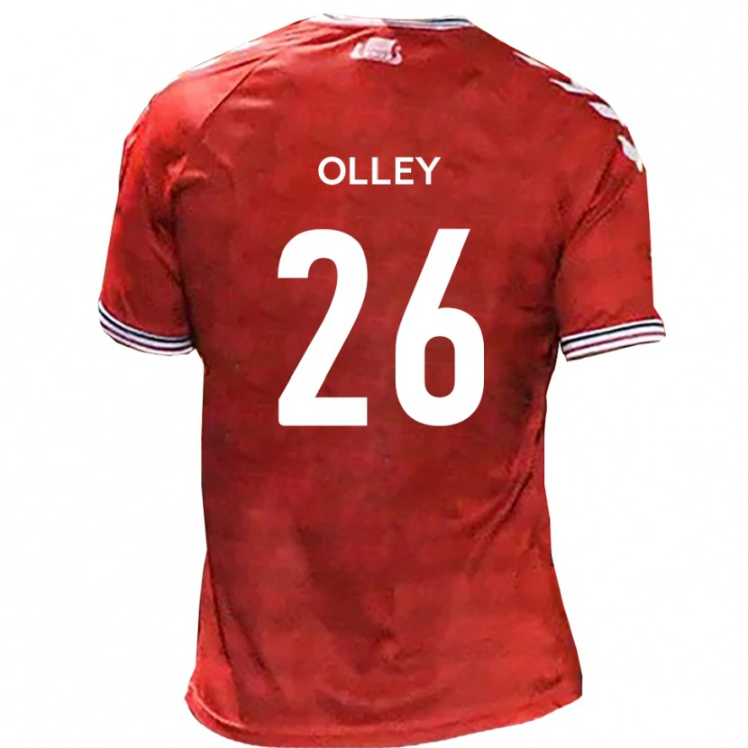 Danxen Dames Greg Olley #26 Rood Wit Thuisshirt Thuistenue 2025/26 T-Shirt België