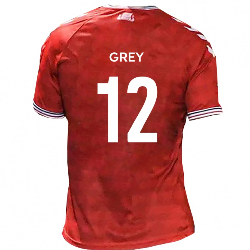 Danxen Dames Joe Grey #12 Rood Wit Thuisshirt Thuistenue 2025/26 T-Shirt België