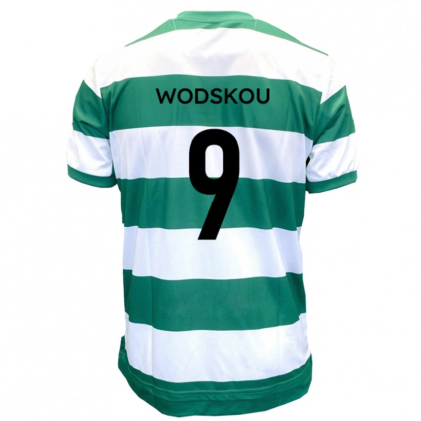 Danxen Dames Ben Wodskou #9 Groen Wit Thuisshirt Thuistenue 2025/26 T-Shirt België