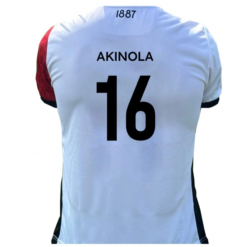 Danxen Dames Tunji Akinola #16 Rood Wit Thuisshirt Thuistenue 2025/26 T-Shirt België