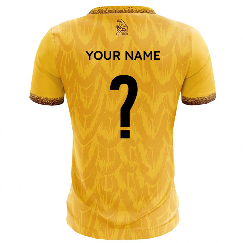 Danxen Dames Uw Naam #0 Geel Bruin Thuisshirt Thuistenue 2025/26 T-Shirt België