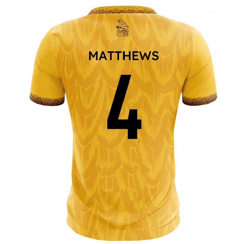 Danxen Dames Anton Matthews #4 Geel Bruin Thuisshirt Thuistenue 2025/26 T-Shirt België