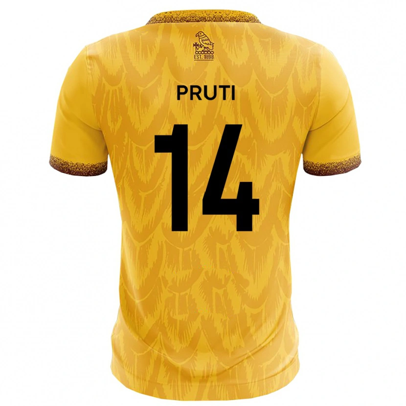 Danxen Dames Edon Pruti #14 Geel Bruin Thuisshirt Thuistenue 2025/26 T-Shirt België