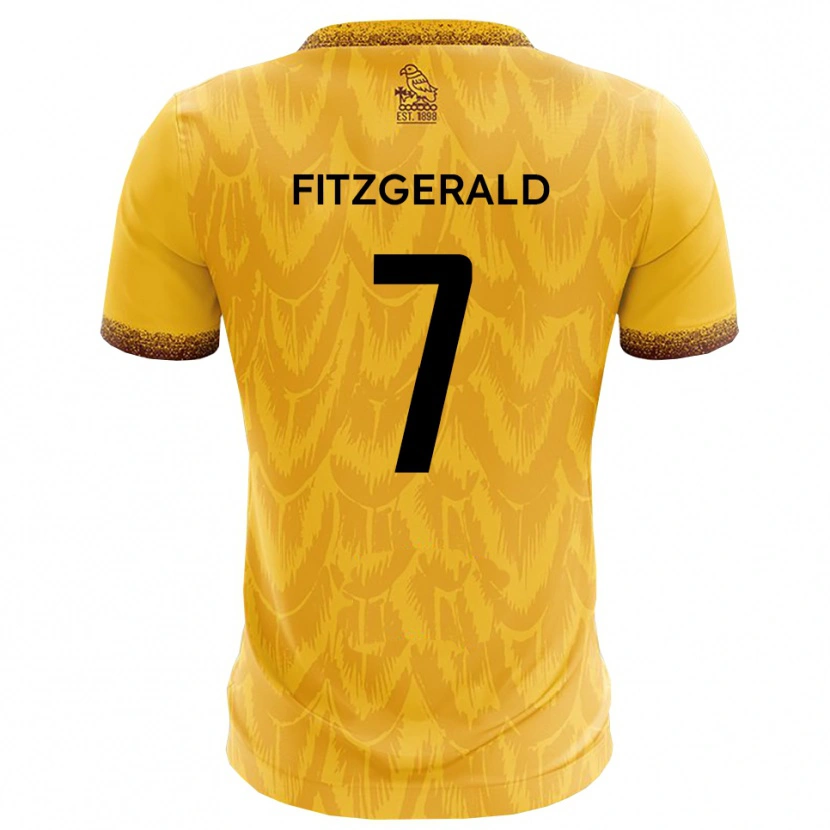 Danxen Dames Johnny Fitzgerald #7 Geel Bruin Thuisshirt Thuistenue 2025/26 T-Shirt België