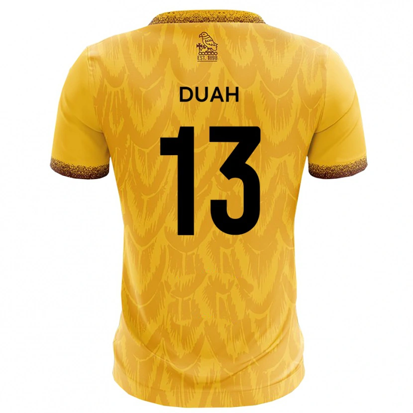 Danxen Dames Enos Duah #13 Geel Bruin Thuisshirt Thuistenue 2025/26 T-Shirt België