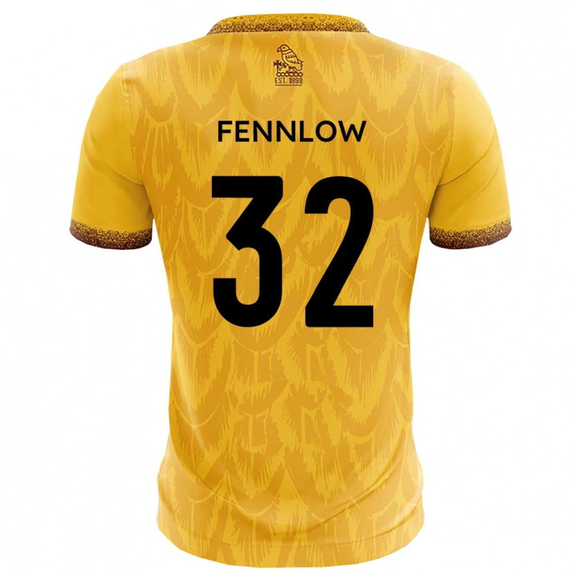 Danxen Dames James Fennlow #32 Geel Bruin Thuisshirt Thuistenue 2025/26 T-Shirt België