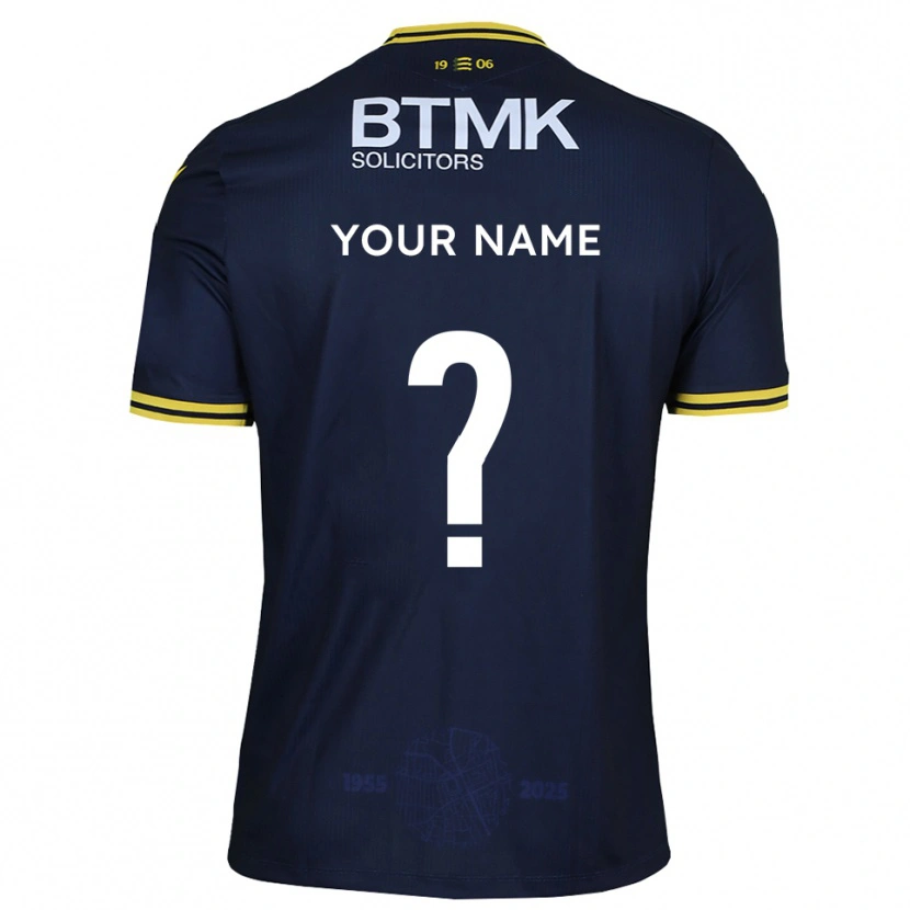 Danxen Dames Uw Naam #0 Marine Geel Thuisshirt Thuistenue 2025/26 T-Shirt België