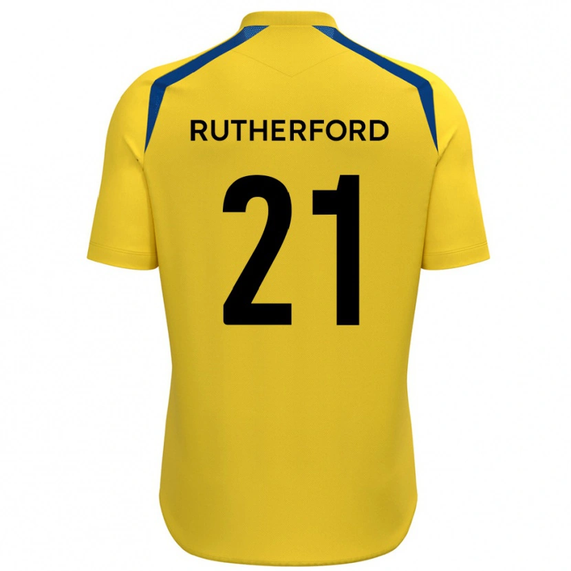 Danxen Dames Oscar Rutherford #21 Geel Blauw Thuisshirt Thuistenue 2025/26 T-Shirt België