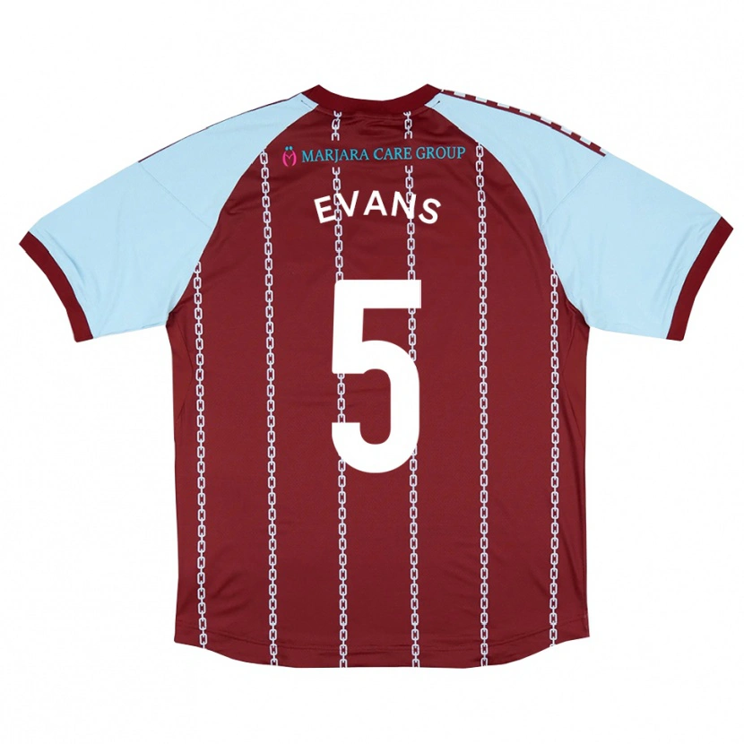 Danxen Dames Will Evans #5 Hemelsblauw Roest Rood Thuisshirt Thuistenue 2025/26 T-Shirt België