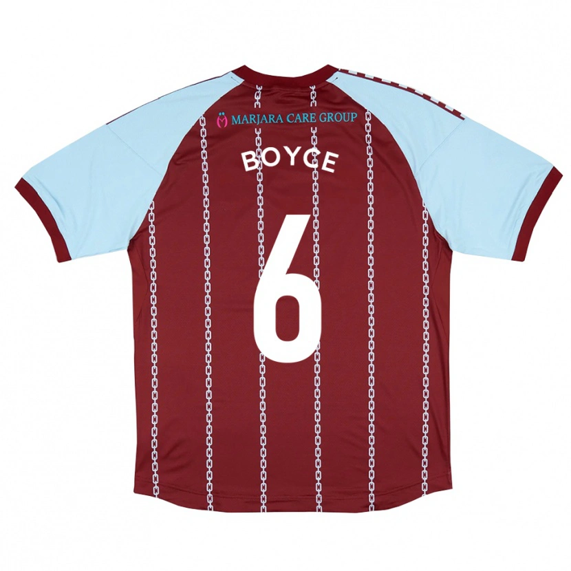 Danxen Dames Andrew Boyce #6 Hemelsblauw Roest Rood Thuisshirt Thuistenue 2025/26 T-Shirt België