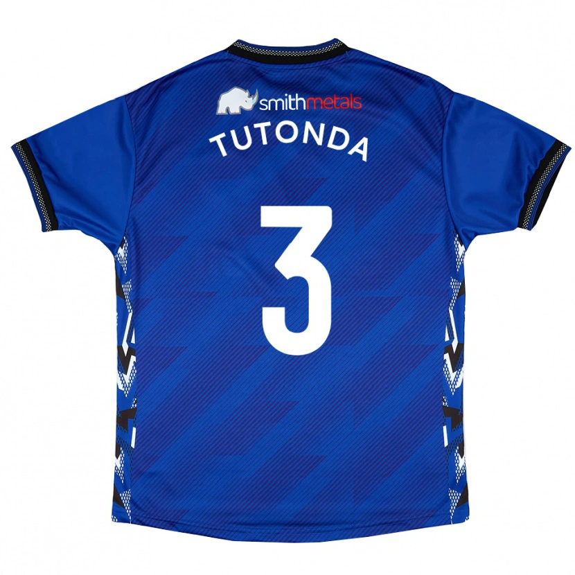 Danxen Dames David Tutonda #3 Blauw Wit Thuisshirt Thuistenue 2025/26 T-Shirt België