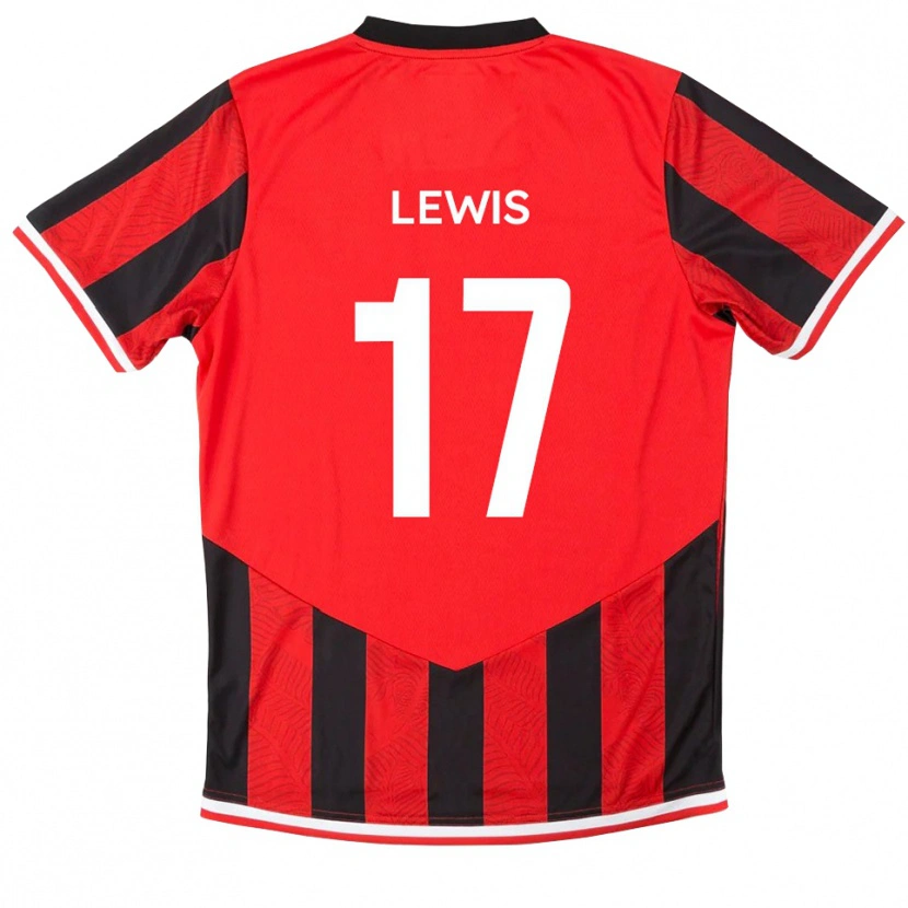 Danxen Dames Paul Lewis #17 Rood Zwart Thuisshirt Thuistenue 2025/26 T-Shirt België