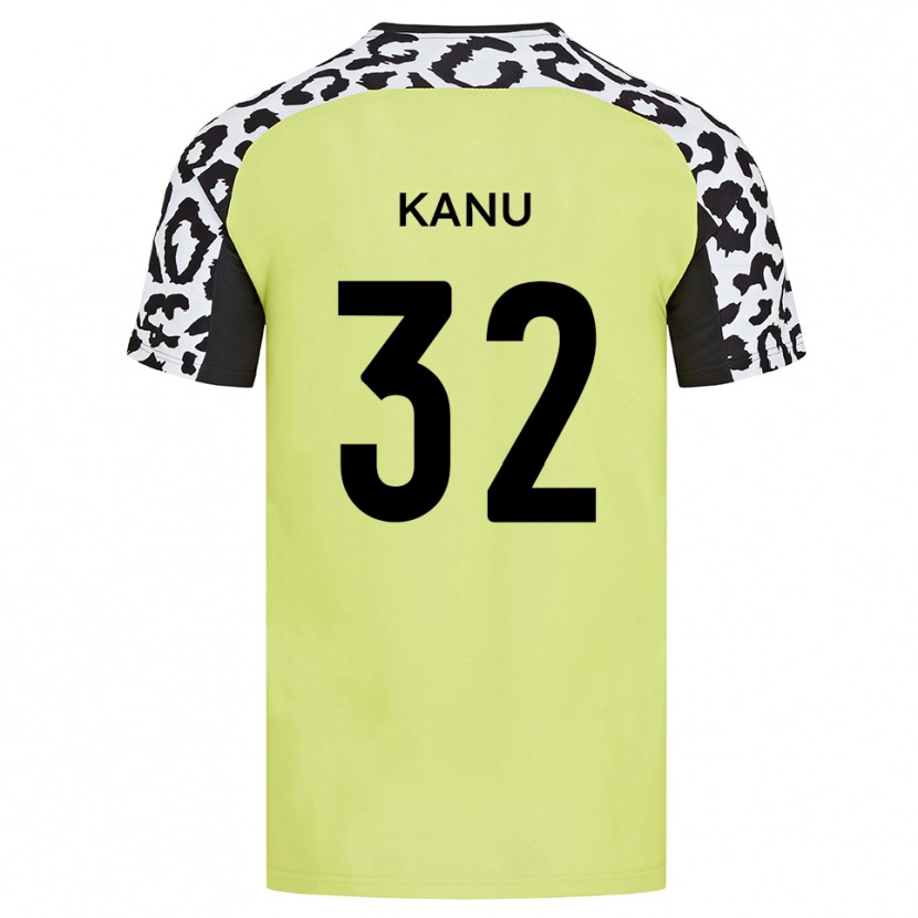 Danxen Dames Abraham Kanu #32 Fluorescerend Geel Thuisshirt Thuistenue 2025/26 T-Shirt België