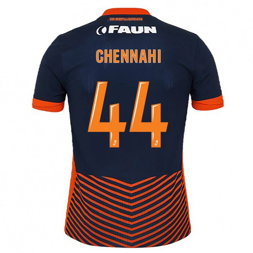 Danxen Dames Théo Chennahi #44 Middernachtblauw Oranje Thuisshirt Thuistenue 2025/26 T-Shirt België