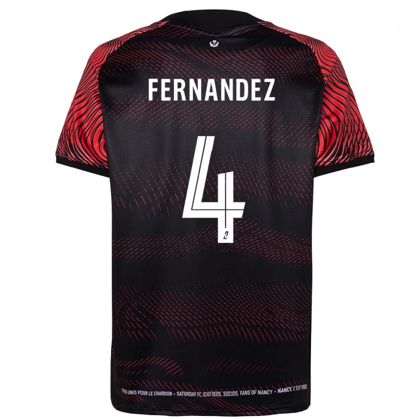Danxen Dames Nehemiah Fernandez #4 Wit Rood Thuisshirt Thuistenue 2025/26 T-Shirt België