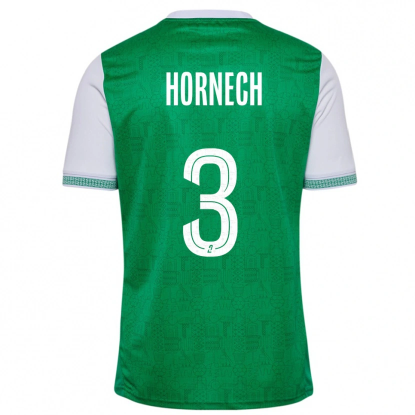 Danxen Dames Ewan Hornech #3 Groen Wit Thuisshirt Thuistenue 2025/26 T-Shirt België