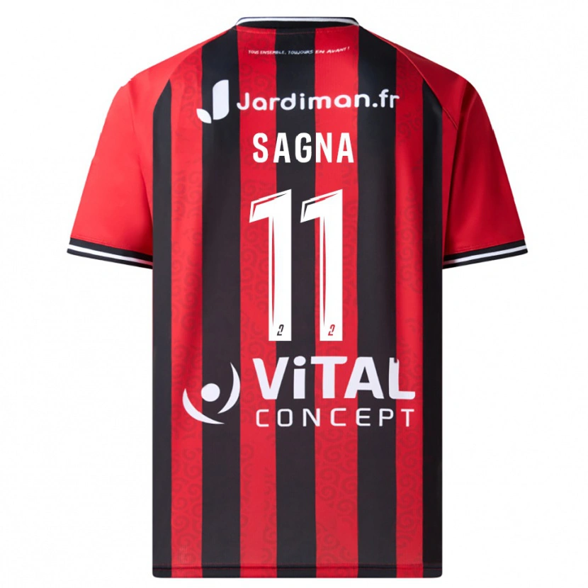 Danxen Dames Amadou Sagna #11 Rood Zwart Thuisshirt Thuistenue 2025/26 T-Shirt België