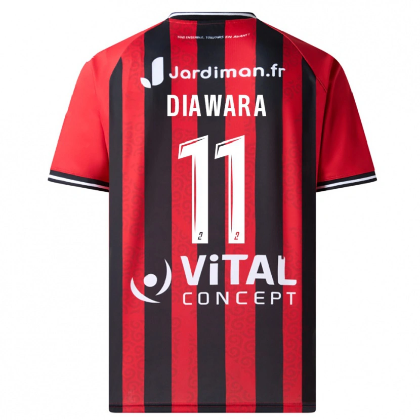 Danxen Dames Mamadou Diawara #11 Rood Zwart Thuisshirt Thuistenue 2025/26 T-Shirt België