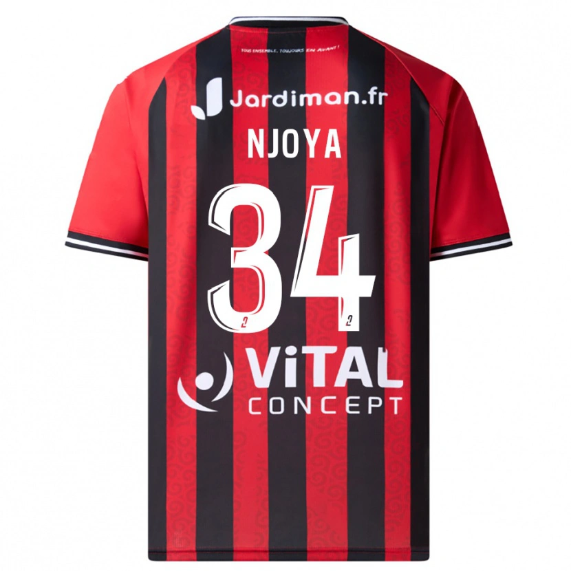 Danxen Dames Youssef Njoya #34 Rood Zwart Thuisshirt Thuistenue 2025/26 T-Shirt België