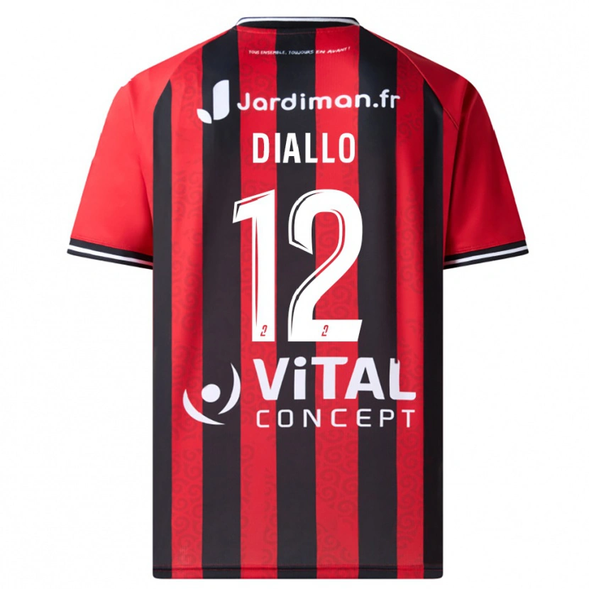 Danxen Dames Youssouf Diallo #12 Rood Zwart Thuisshirt Thuistenue 2025/26 T-Shirt België