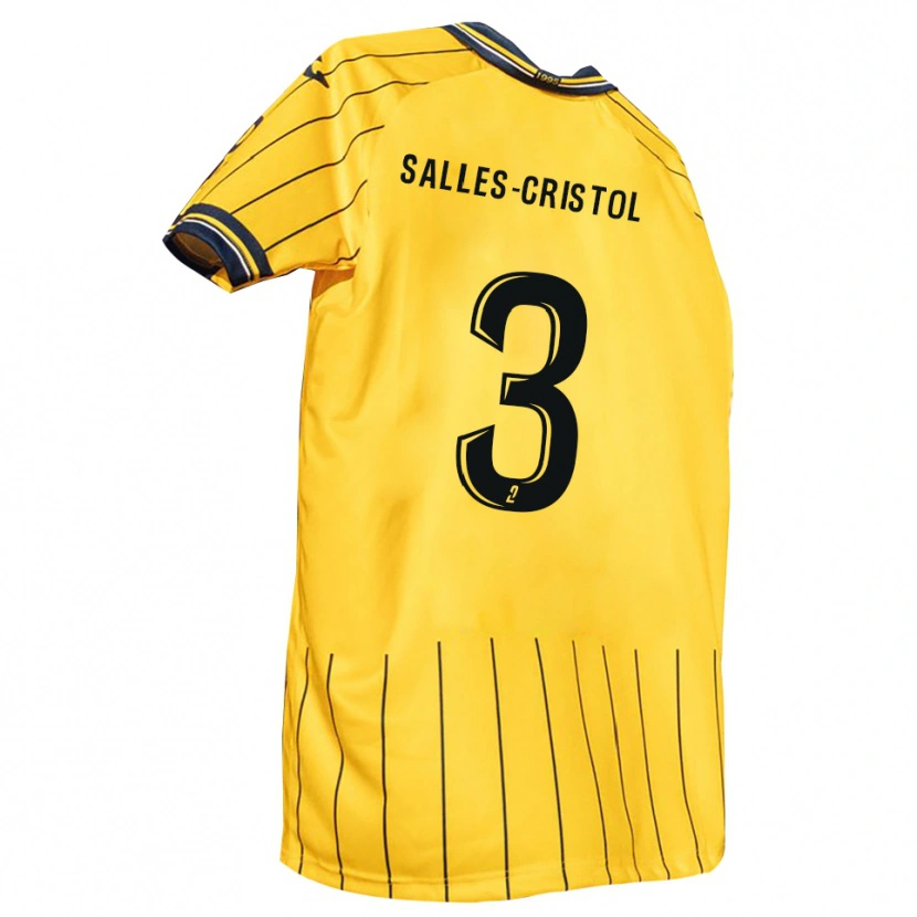 Danxen Dames Matéo Salles-Cristol #3 Geel Marine Thuisshirt Thuistenue 2025/26 T-Shirt België