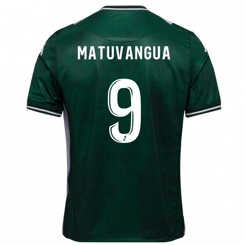 Danxen Dames Ronan Matuvangua #9 Groen Wit Thuisshirt Thuistenue 2025/26 T-Shirt België