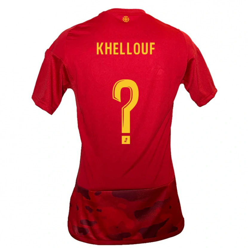 Danxen Dames Ilyann Khellouf #0 Rood Geel Thuisshirt Thuistenue 2025/26 T-Shirt België
