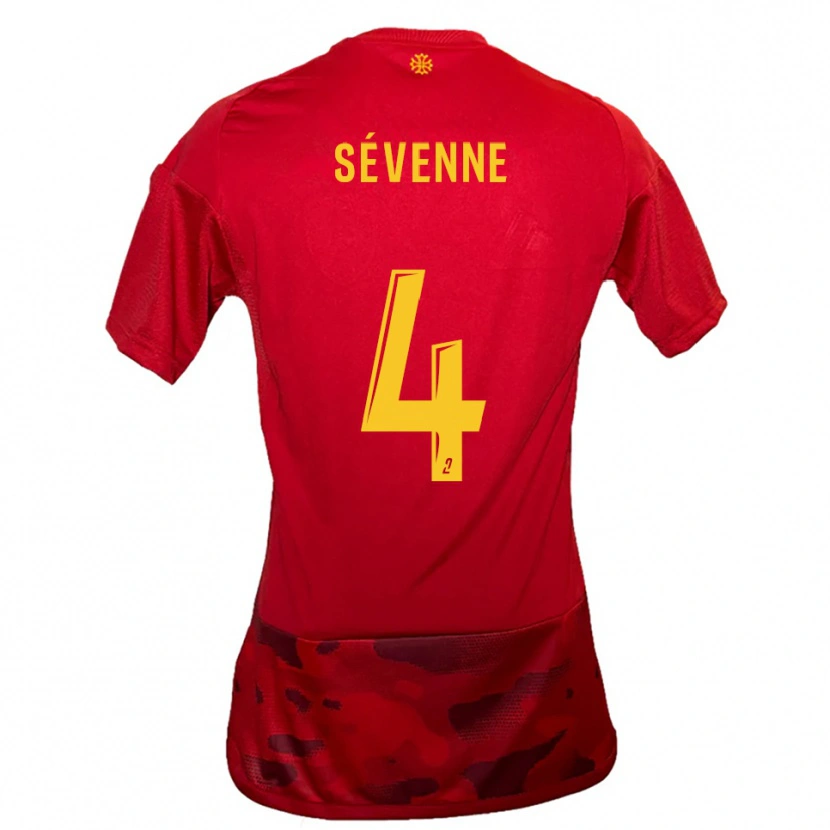 Danxen Dames Éloïse Sévenne #4 Rood Geel Thuisshirt Thuistenue 2025/26 T-Shirt België