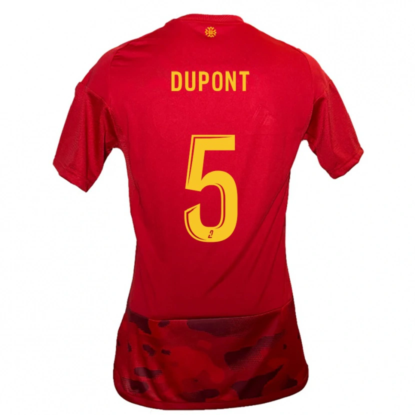 Danxen Dames Baptiste Dupont #5 Rood Geel Thuisshirt Thuistenue 2025/26 T-Shirt België