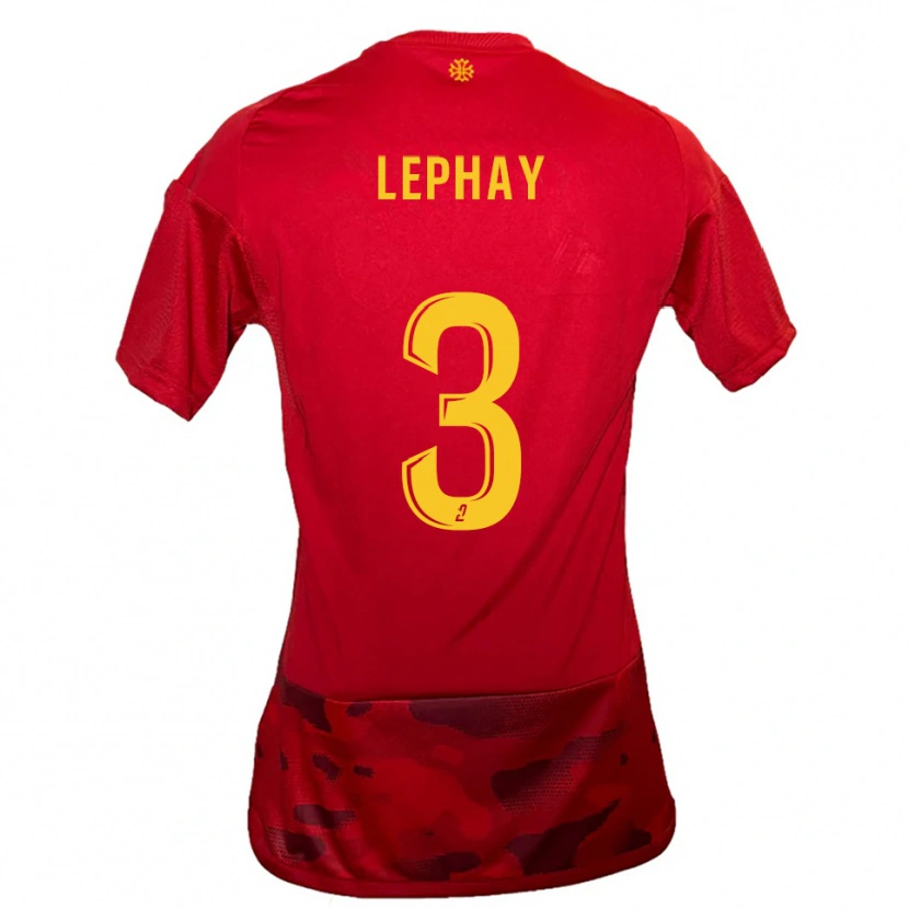 Danxen Dames Jules Lephay #3 Rood Geel Thuisshirt Thuistenue 2025/26 T-Shirt België