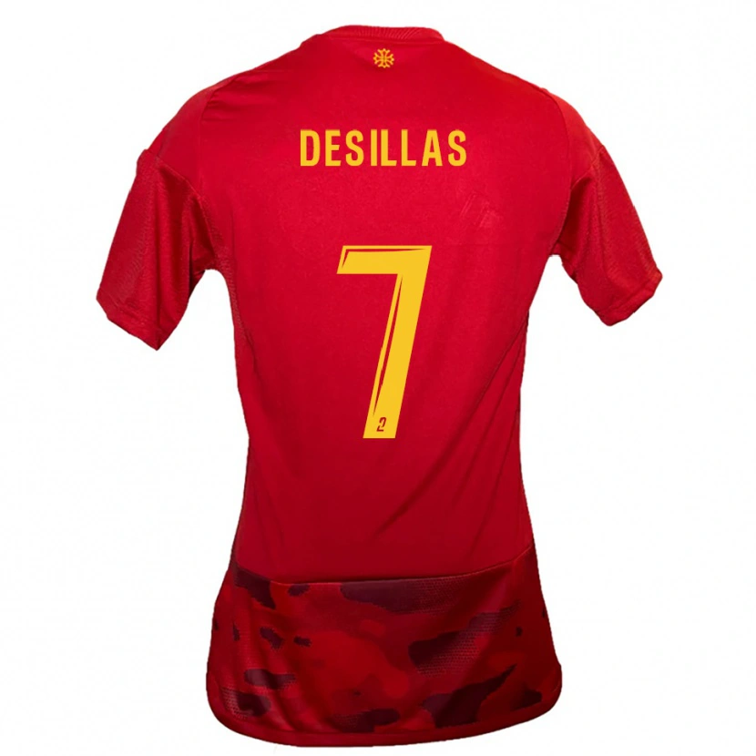 Danxen Dames Audric Desillas #7 Rood Geel Thuisshirt Thuistenue 2025/26 T-Shirt België