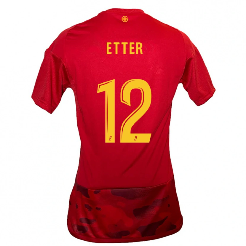 Danxen Dames Nans Etter #12 Rood Geel Thuisshirt Thuistenue 2025/26 T-Shirt België