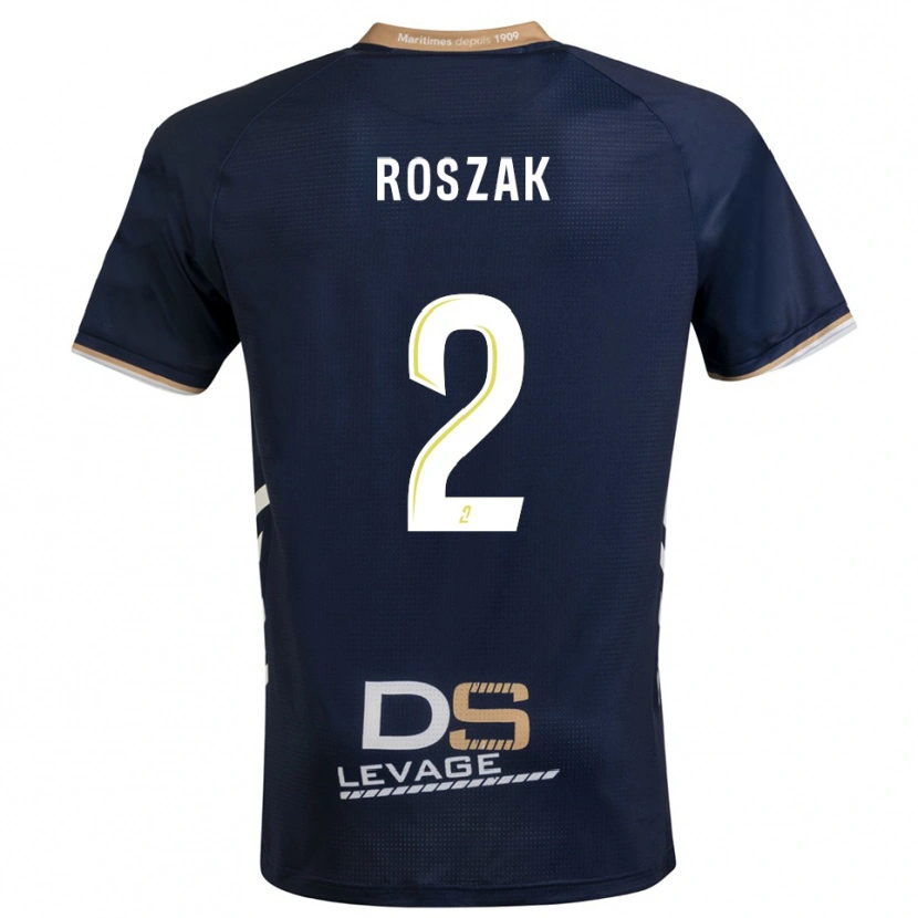 Danxen Dames Dimitri Roszak #2 Marine Goud Thuisshirt Thuistenue 2025/26 T-Shirt België